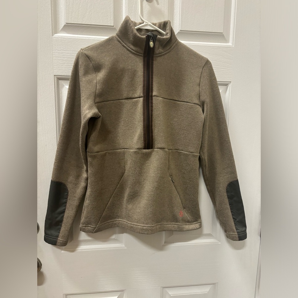 Isis Womans M Olive Green Quarter Zipper Jacket